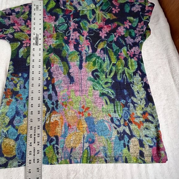 Claire Desjardins Artist’s Garden Tunic Top Small Cowl Neck Knit Abstract Art - Picture 8 of 8